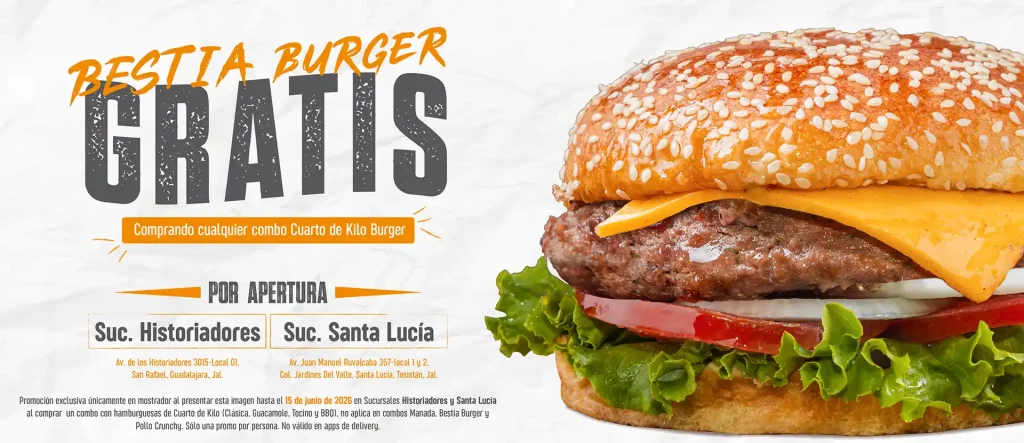 Hamburguesa Bestia Burger GRATIS